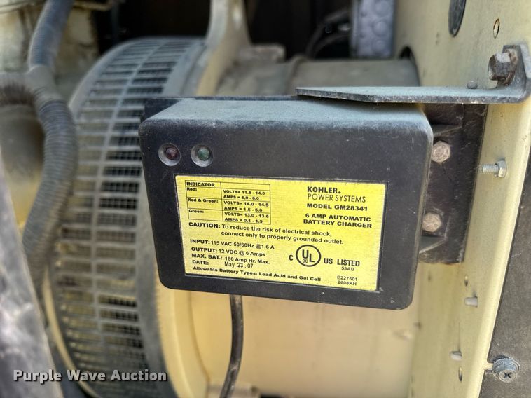 image for item DV4067 2007 Kohler 80RE0ZJD generator