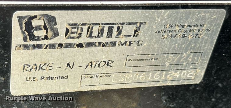image for item DV4074 2024 BBuilt Rake-N-Ator skid steer landscape rake