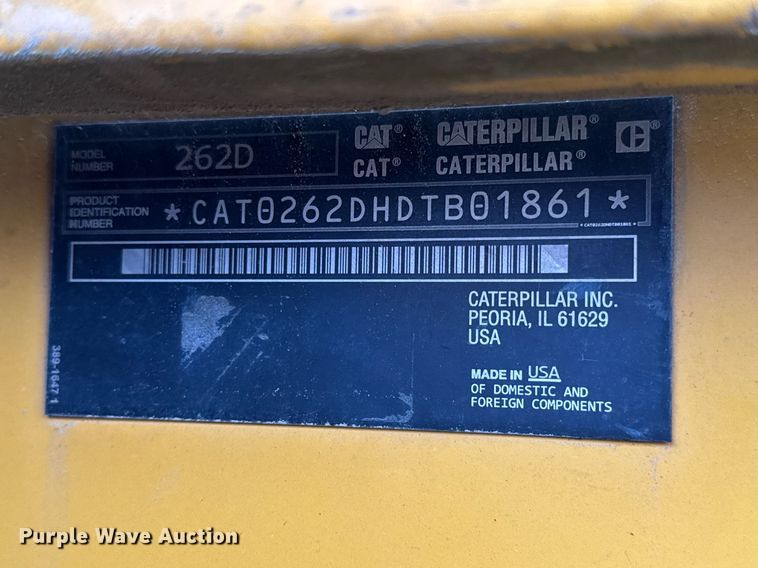 image for item DV4085 2014 Caterpillar 262D skid steer loader