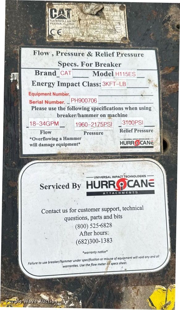 image for item DV4087 Caterpillar H115ES breaker