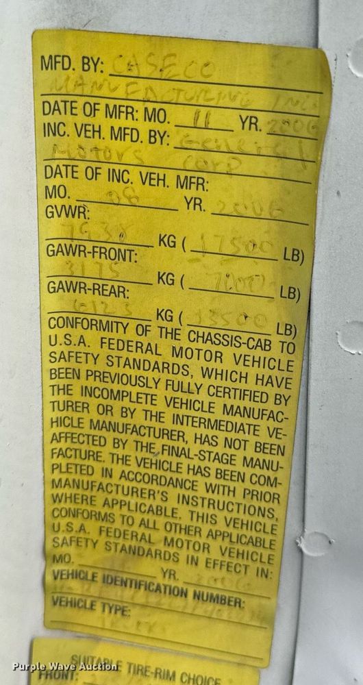 image for item DV4111 2007 Chevrolet C4500 utility / service truck