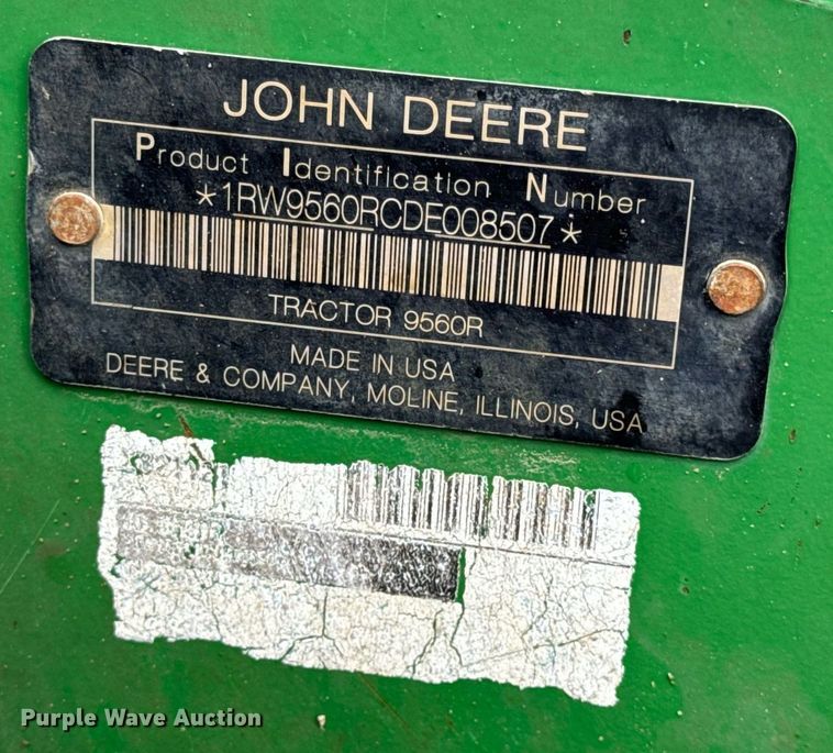 image for item DV4118 2013 John Deere 9560R Scraper Special 4WD tractor
