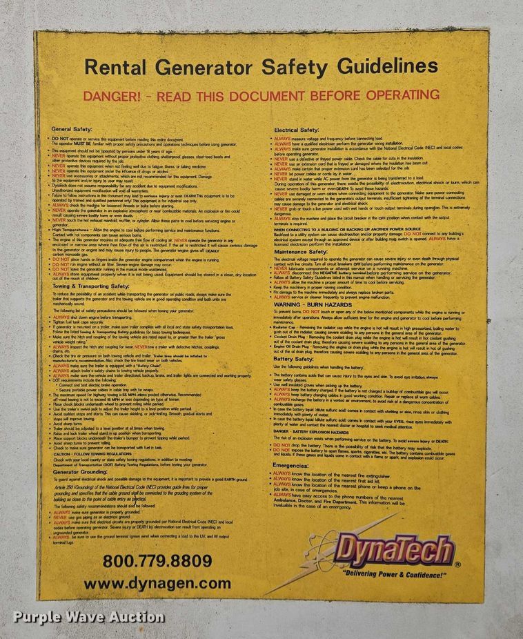 image for item DW7012 DynaTech generator