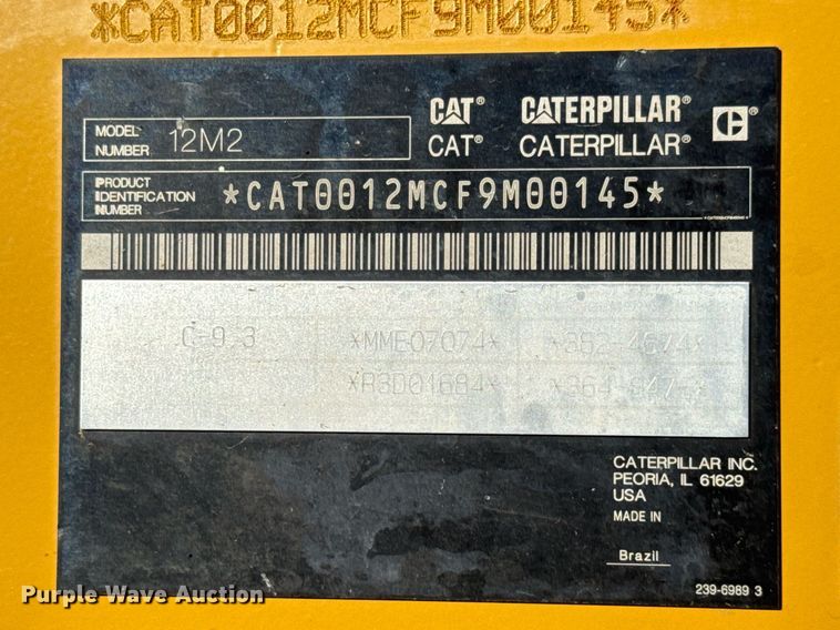 image for item DX8981 2012 Caterpillar 12M2 VHP Plus motor grader