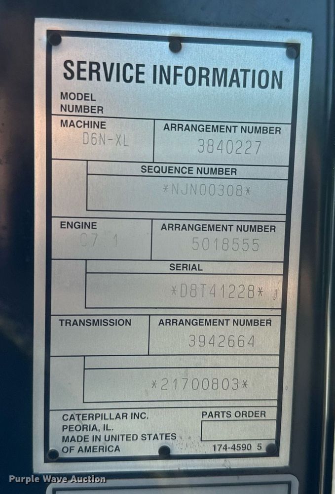 image for item DX8985 2018 Caterpillar D6N XL dozer