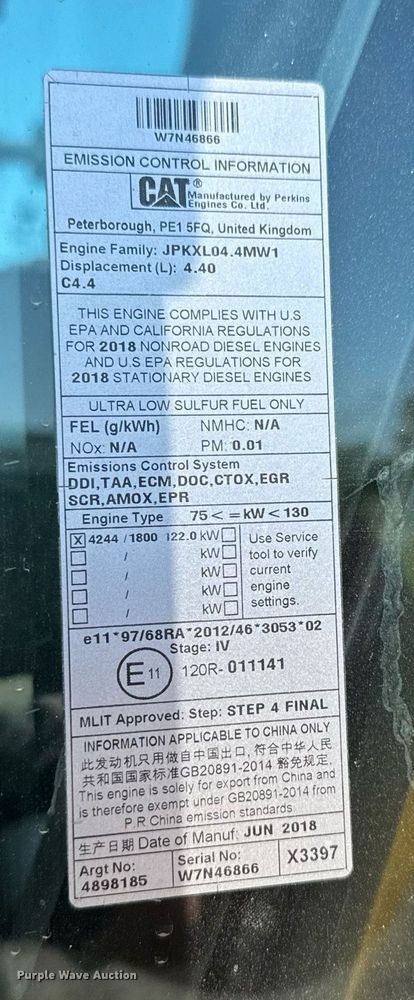 image for item DX8986 2018 Caterpillar 320 excavator