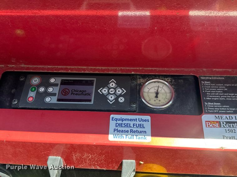 image for item DY0003 2015 Chicago Pneumatic CPS185 KD7T4F air compressor