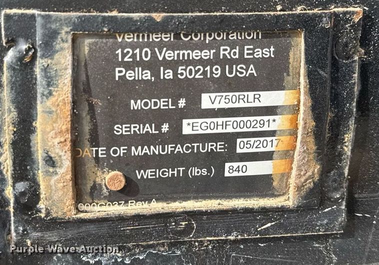 image for item DY0007 2017 Vermeer RTX750 trencher