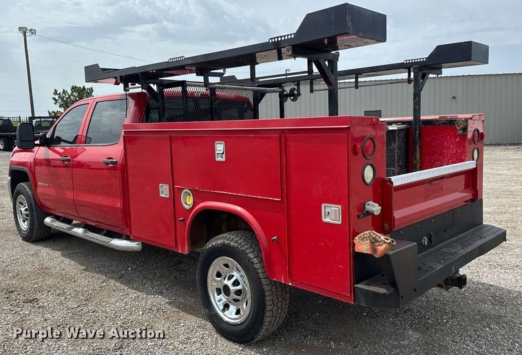 image for item DY0011 2015 GMC Sierra 3500HD Crew Cab utility bed pickup truck