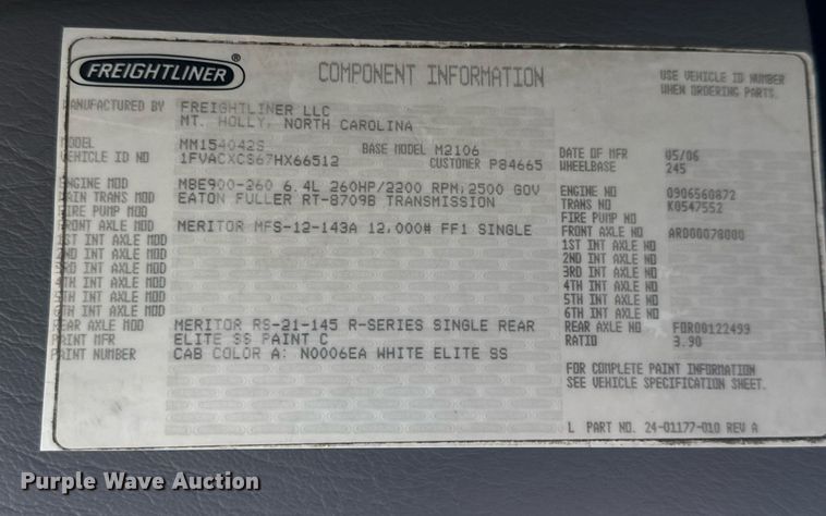 image for item DY0013 2007 Freightliner Business Class M2 Crew Cab flatbed truck