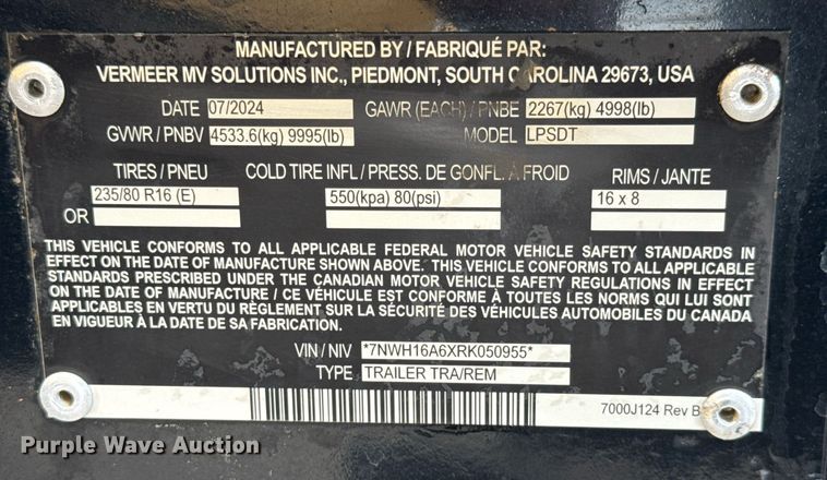 image for item DY0020 2024 Vermeer LP573 SDT vacuum excavator