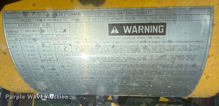 image for item DY0023 1999 Galion 150FA crane