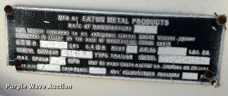 image for item DY0028 1977 Eaton Metal Product TCR14ES reel trailer