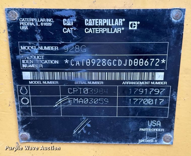 image for item DY0071 2003 Caterpillar 928G wheel loader