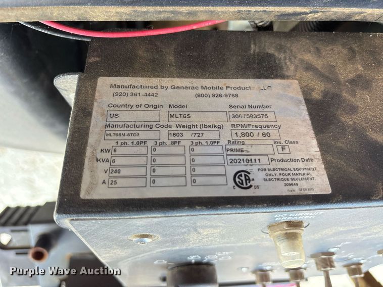 image for item DY0464 2021 Generac MLT6S light plant