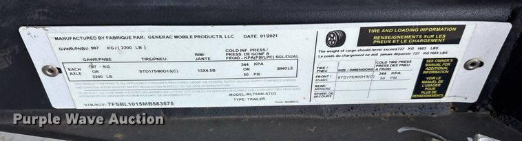 image for item DY0464 2021 Generac MLT6S light plant