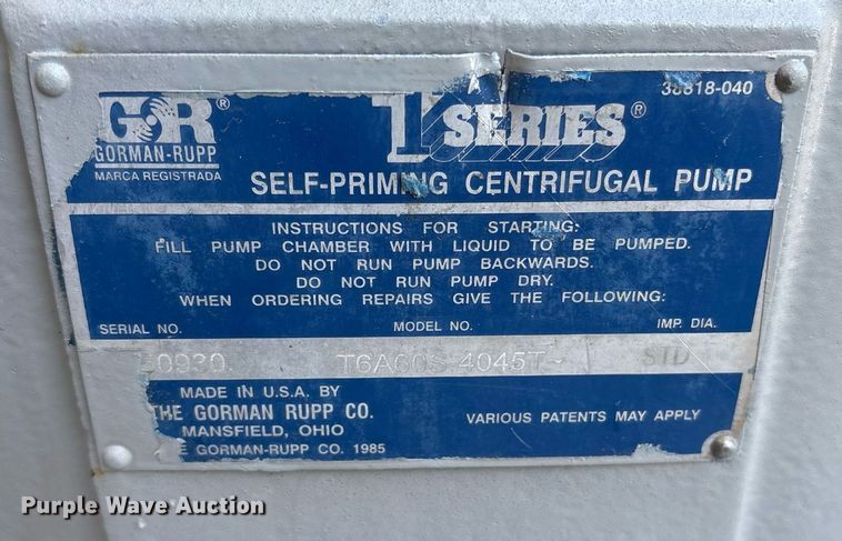 image for item DY0479 Gorman-Rupp T6A60S-4045T pump