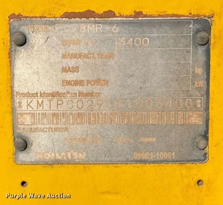 image for item DZ4166 2007 Komatsu PC78MR-6 mini excavator