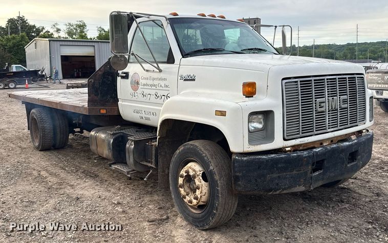 image for item DZ4185 1995 GMC Topkick C6500 flatbed truck