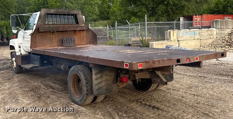 image for item DZ4185 1995 GMC Topkick C6500 flatbed truck