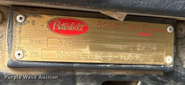 image for item DZ4195 2000 Peterbilt 378 dump truck