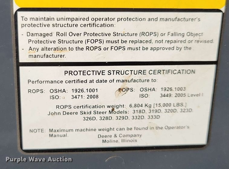 image for item EA2451 2012 John Deere 333D tracked skid steer loader