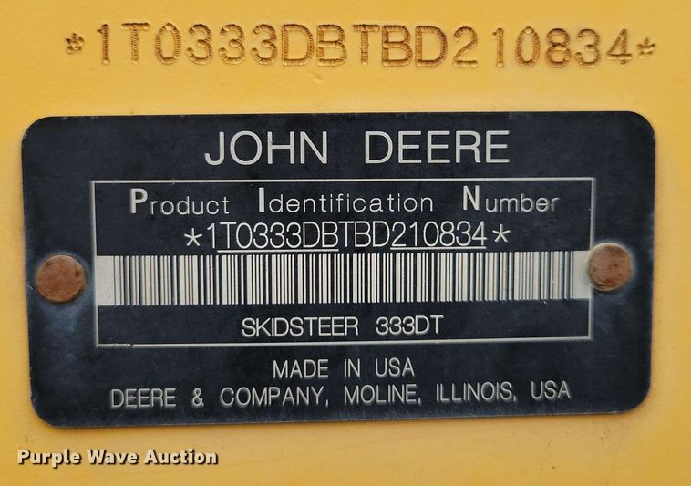 image for item EA2451 2012 John Deere 333D tracked skid steer loader