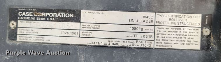 image for item EA2453 1998 Case 1845C skid steer loader