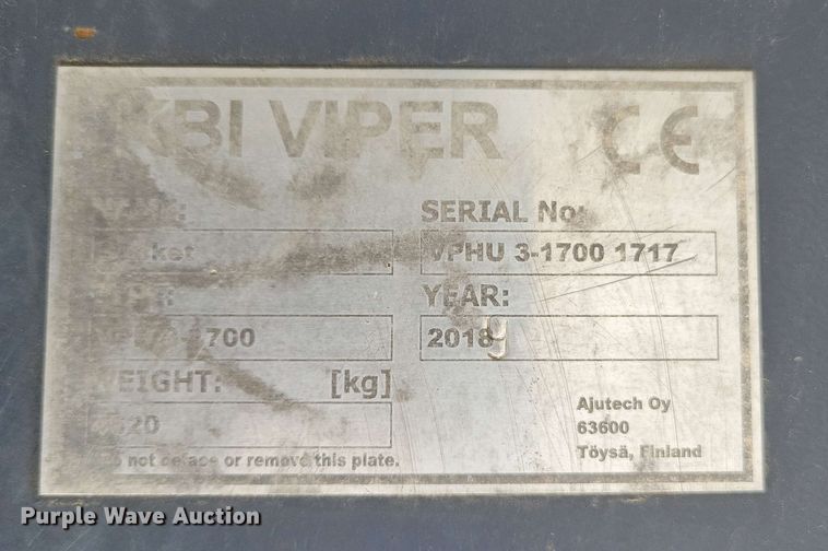 image for item EA2455 2018 KBI Viper Metal VPH 3-1700 excavator screening bucket