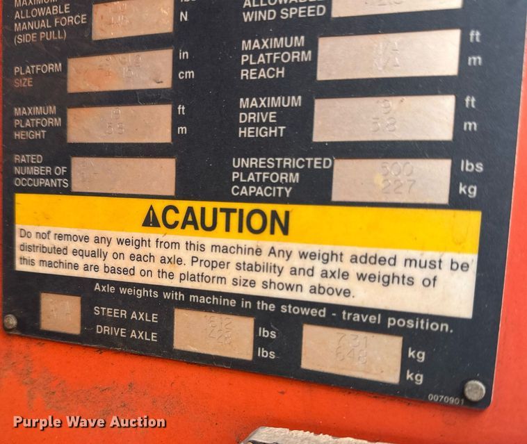 image for item EB2579 2007 Snorkel S1930 scissor lift