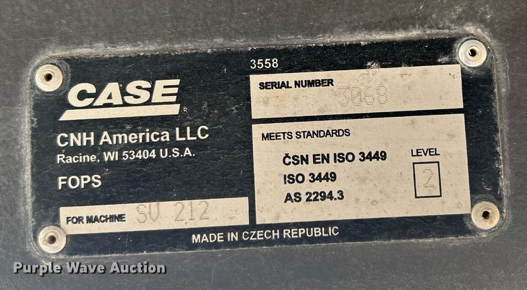 image for item EC1394 2018 Case SV 212D single drum vibratory roller