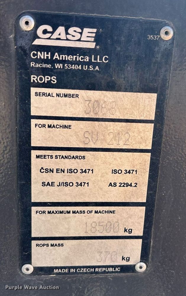 image for item EC1394 2018 Case SV 212D single drum vibratory roller