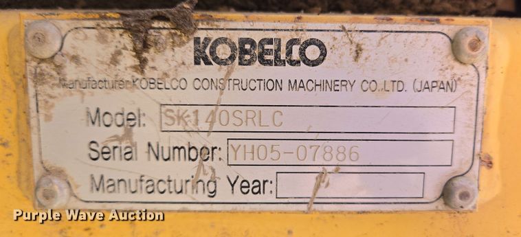 image for item EC4200 2009 Kobelco SK-140SRLC excavator