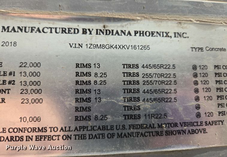 image for item EC4204 2019 Indiana Phoenix INC Mixer ready mix truck