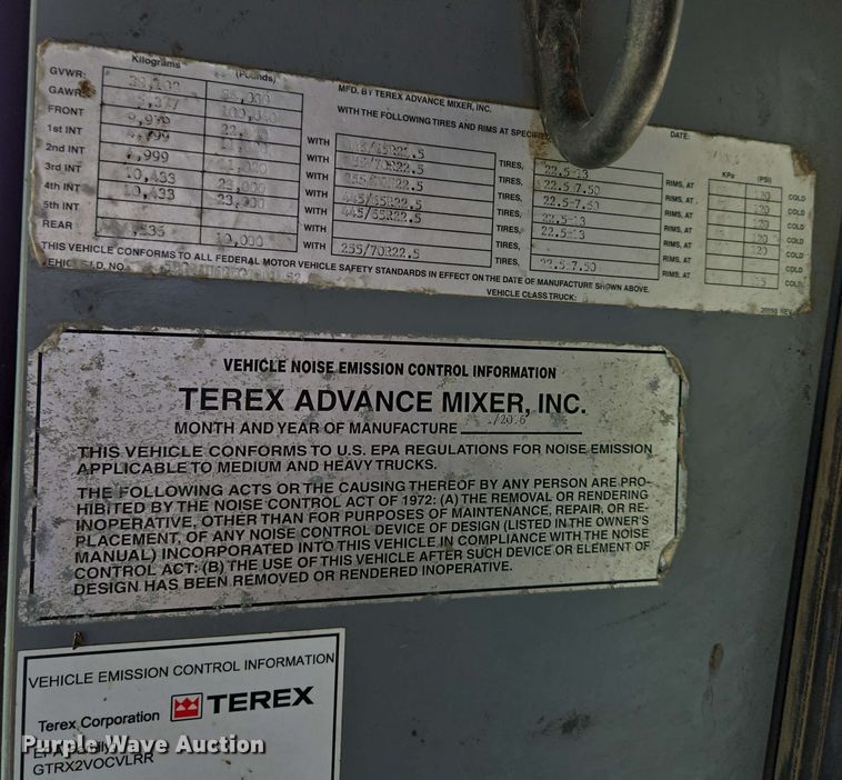 image for item EC4205 2016 Terex Advance Mixer ready mix truck