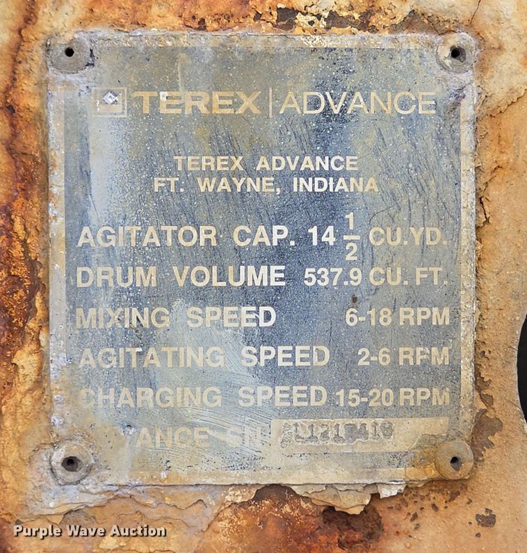 image for item EC4206 2015 Terex FDB6000 ready mix truck