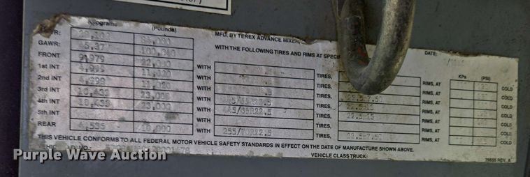 image for item EC4207 2016 Terex Advance Mixer ready mix truck