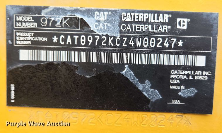 image for item EC4211 2012 Caterpillar 972K wheel loader