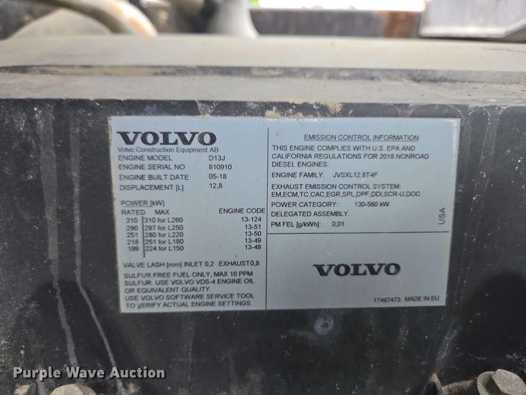 image for item EC4212 2018 Volvo L220H wheel loader