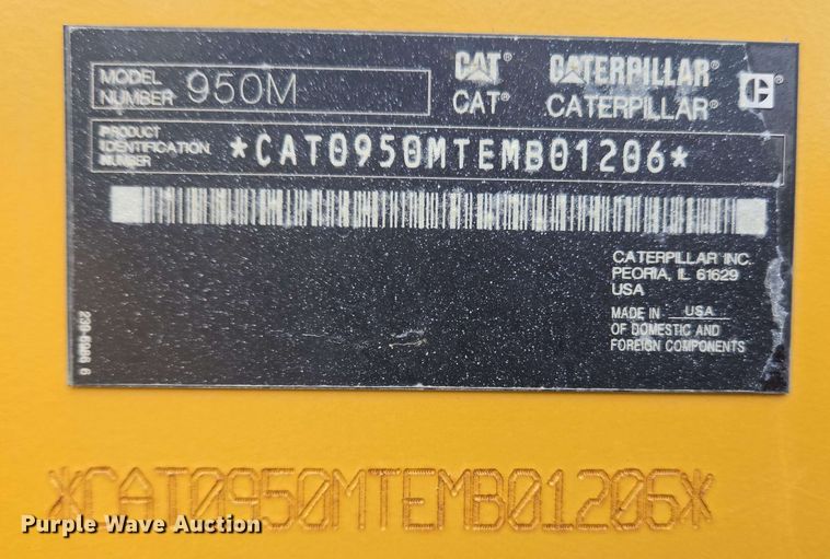 image for item EC4214 2015 Caterpillar 950M wheel loader