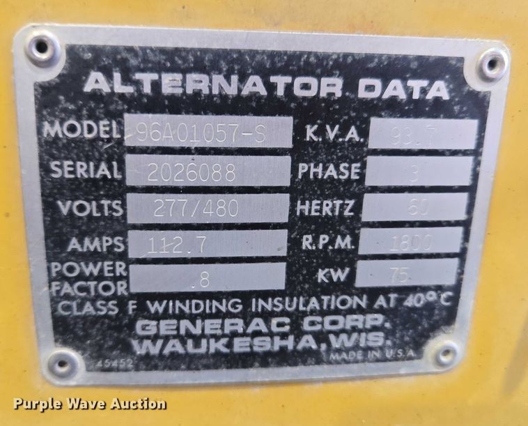 image for item EC4265 Generac 96A 01057 S generator