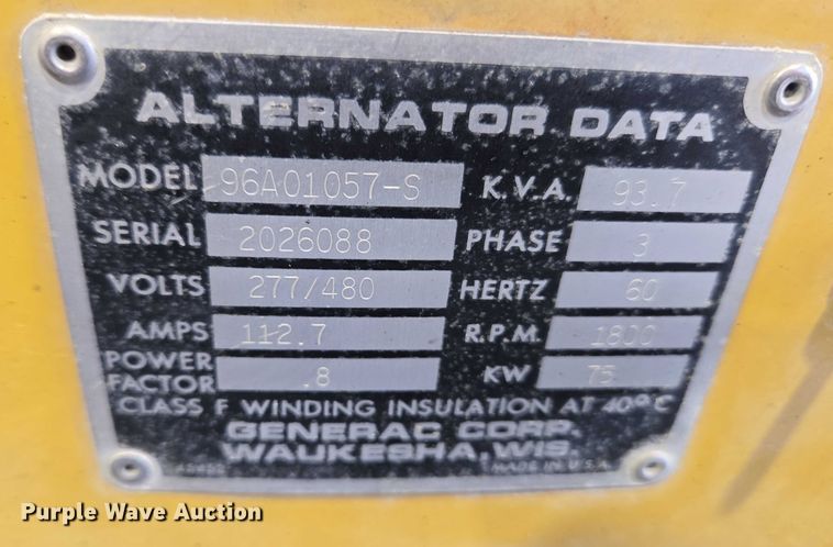 image for item EC4265 Generac 96A 01057 S generator