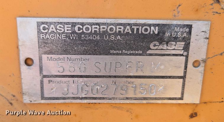 image for item ED1984 2001 Case 580 Super M backhoe