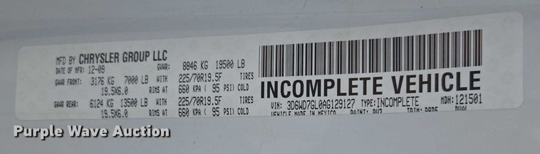 image for item ED1991 2010 Dodge Ram 5500 utility / service truck