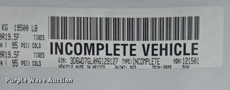 image for item ED1991 2010 Dodge Ram 5500 utility / service truck