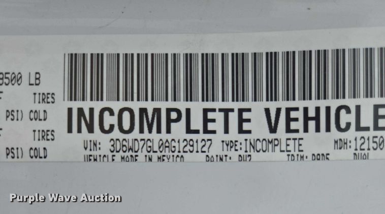 image for item ED1991 2010 Dodge Ram 5500 utility / service truck