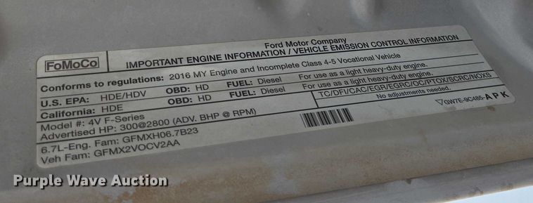 image for item ED1992 2016 Ford F550 Super Duty XL bucket truck