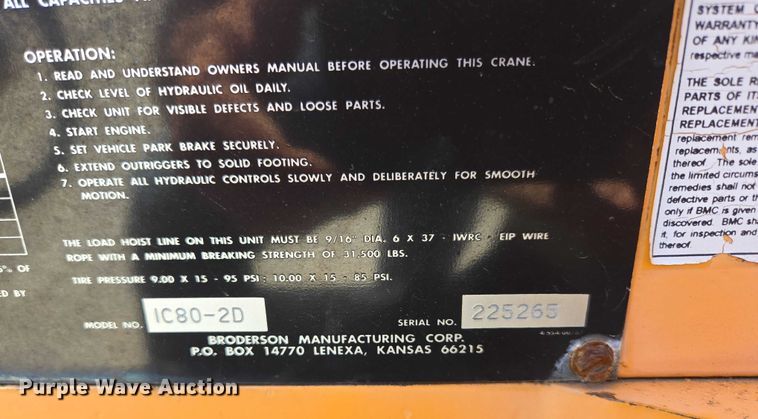 image for item ED2000 1994 Broderson IC-80-2D crane