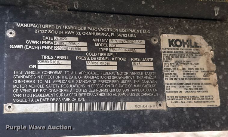 image for item ED5633 2021 Vermeer CV573GT vacuum excavator