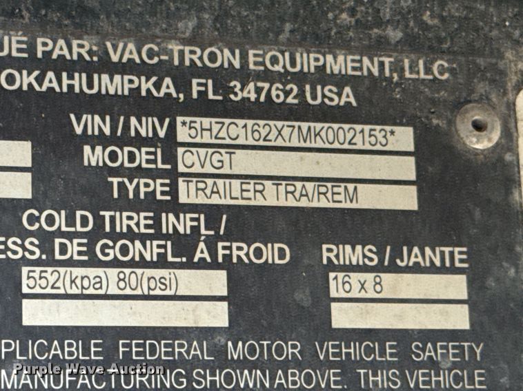 image for item ED5633 2021 Vermeer CV573GT vacuum excavator